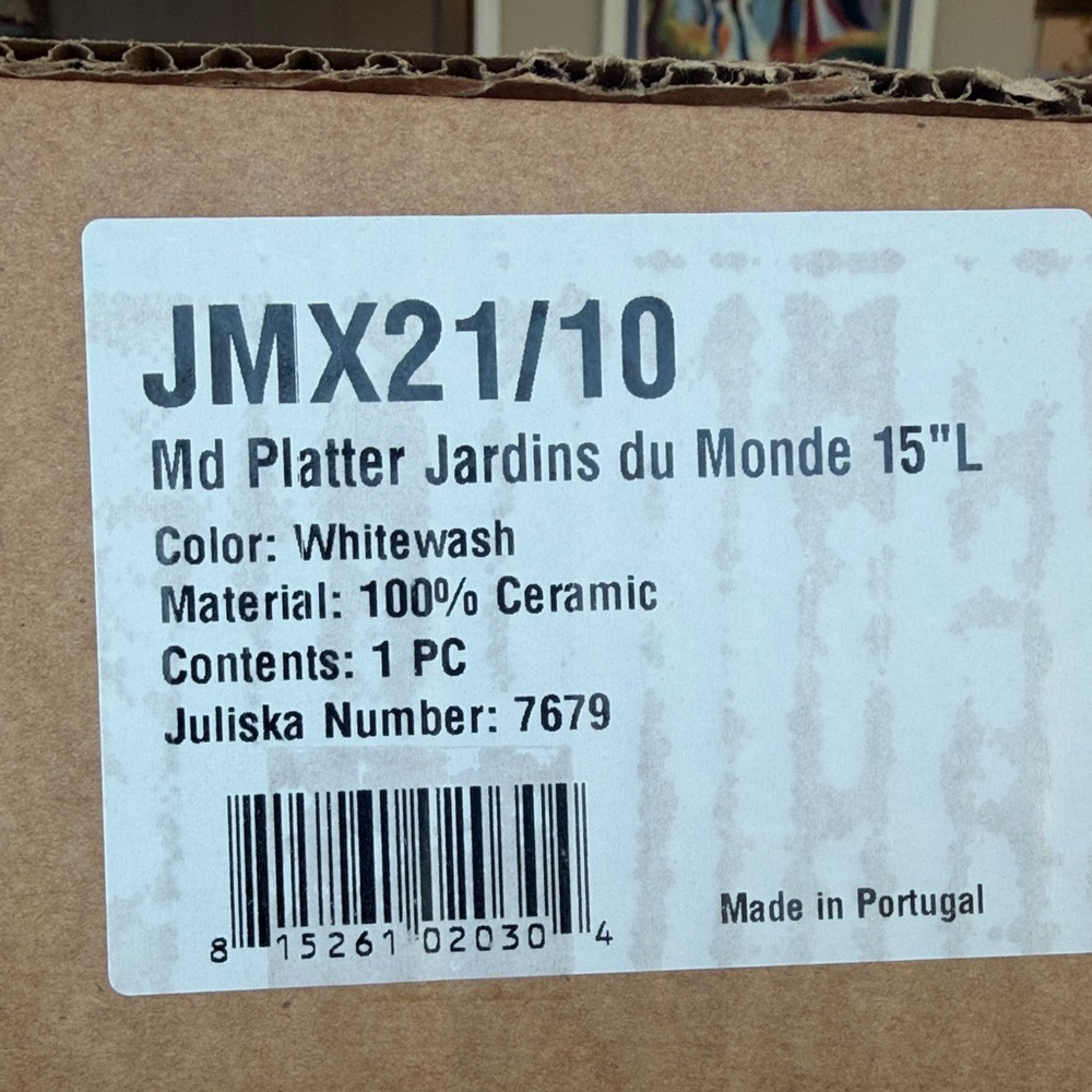 Juliska Jardins du Monde Whitewash Oval Platter - Picture 2 of 2